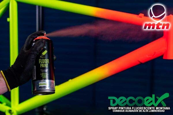 Spray mtn pro pintura fluor 400ml Aplicacion en cuadro bicicleta