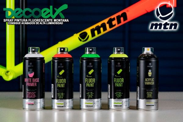 Spray mtn pro pintura fluor fondo blanco y barniz acrilico 80431918 400ml