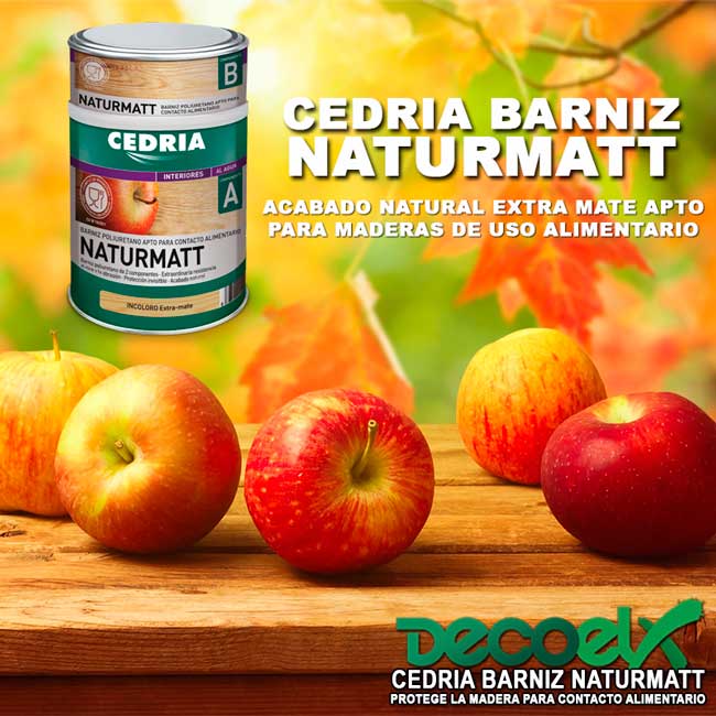 Barniz Alimentario para Madera al agua Cedria Naturmatt 2 componentes