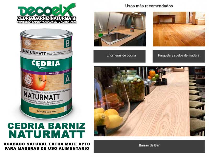 Barniz para la madera Interiores Cedria. Barnices para la madera.