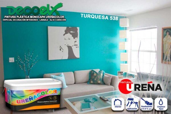 Pintura Monocapa Colores Turquesa 538 UREÑACOLOR